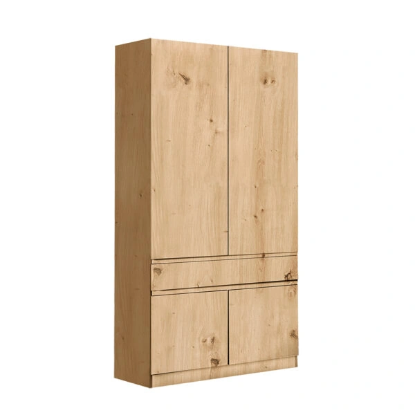 HERMES ΝΤΟΥΛΑΠΑ 2ΠΟΡΤΕΣ 1ΣΥΡΤΑΡΙ ARTISAN OAK 100x52xH200cm