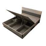 Κρεβάτι Daizy διπλό με αποθηκευτικό χώρο ανοιχτό καρυδί-γκρι150x200εκ