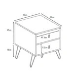 TREND MINT ΚΟΜΟΔΙΝΟ 2ΣΥΡΤΑΡΙΑ SONOMA ΠΡΑΣΙΝΟ ΜΕ PATTERN 45x29xH52,5cm