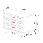 IMAGE ΚΟΜΟΤΑ 3ΣΥΡΤΑΡΙΑ SONOMA ΣΚΟΥΡΟ ΠΕΤΡΑ 90x45xH78cm
