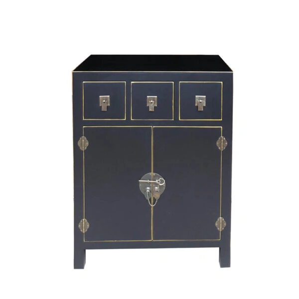 JAPANESE ΚΟΜΟΤΑ 2ΠΟΡΤΕΣ 3ΣΥΡΤΑΡΙΑ ΜΑΥΡΟ ΧΡΥΣΟ 63x40xH82cm