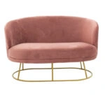 Καναπές 2θέσιος Rony βελούδο σάπιο μήλο-χρυσό 132x82x83εκ