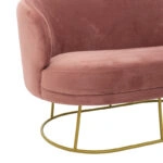 Καναπές 2θέσιος Rony βελούδο σάπιο μήλο-χρυσό 132x82x83εκ