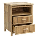 Κομοδίνο Ofra  bamboo φυσικό 56x46x69εκ