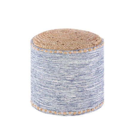 KNIT ΠΟΥΦ ΜΠΛΕ ΑΝΟΙΧΤΟ ΦΥΣΙΚΟ 40x40xH40cm