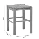 Σκαμπό καφενείου Oligor-Charchie I  μασίφ ξύλο οξιάς λούστρο καρυδί 34x34x47εκ