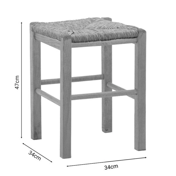 Σκαμπό καφενείου Oligor-Charchie I  μασίφ ξύλο οξιάς λούστρο καρυδί 34x34x47εκ