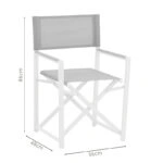 Πολυθρόνα σκηνοθέτη Mabu λευκό αλουμίνιο 56x48x86εκ