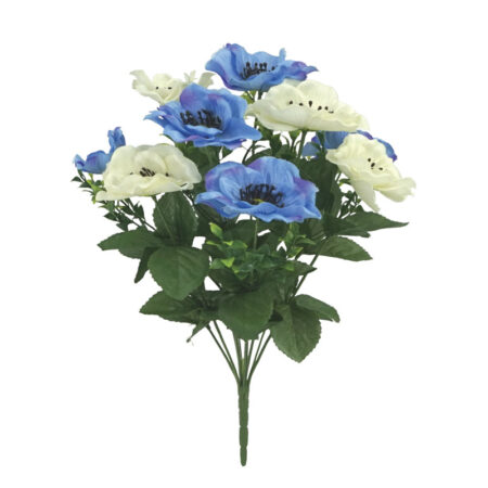 ΜΠΟΥΚΕΤΟ ΛΕΥΚΟ/ΜΠΛΕ ΑΝΕΜΩΝΗ  Χ10- Y45cm 12/144KIB