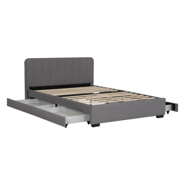 Κρεβάτι Veloty ύφασμα ανθρακί με συρτάρια 150x200εκ