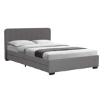 Κρεβάτι Veloty ύφασμα ανθρακί με συρτάρια 150x200εκ