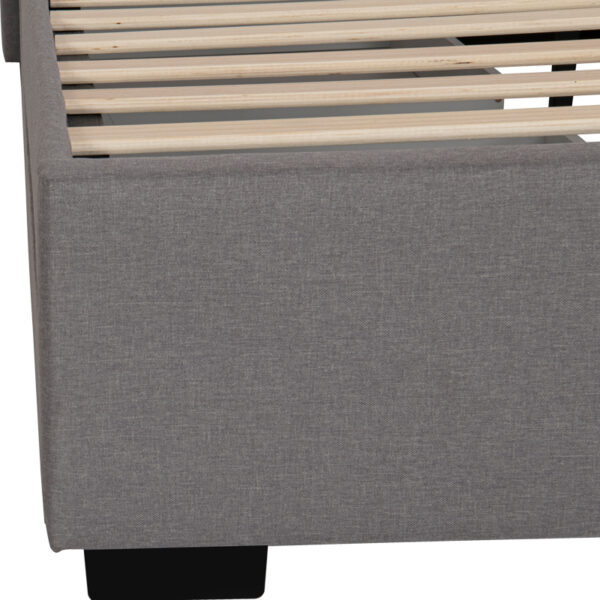 Κρεβάτι Veloty ύφασμα ανθρακί με συρτάρια 150x200εκ