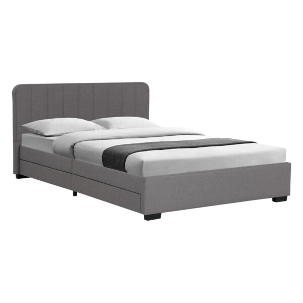 Κρεβάτι Veloty ύφασμα ανθρακί με συρτάρια 150x200εκ