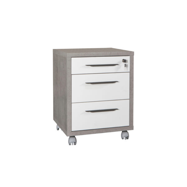 PRATICO ΣΥΡΤΑΡΙΕΡΑ 3ΣΥΡΤΑΡΙΑ CEMENT ΛΕΥΚΟ HIGH GLOSS 48,6x45,2xH63,1cm