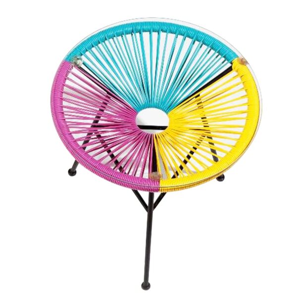 Aruba Πολύχρωμο Rattan Τραπέζι Εξωτερικού Χώρου (46x46x46)