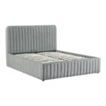 Κρεβάτι διπλό Zilin  ύφασμα ανθρακί με αποθηκευτικό χώρο 160x200εκ