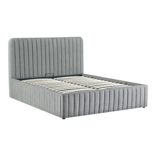 Κρεβάτι διπλό Zilin  ύφασμα ανθρακί με αποθηκευτικό χώρο 160x200εκ