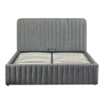 Κρεβάτι διπλό Zilin  ύφασμα ανθρακί με αποθηκευτικό χώρο 160x200εκ