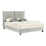 Κρεβάτι διπλό Majus ύφασμα ανθρακί 160x200εκ