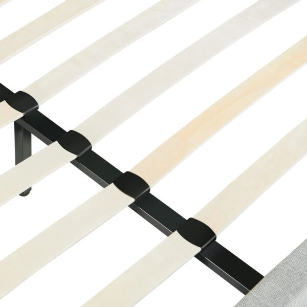 Κρεβάτι διπλό Majus ύφασμα ανθρακί 160x200εκ