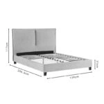 Κρεβάτι διπλό Majus ύφασμα ανθρακί 160x200εκ