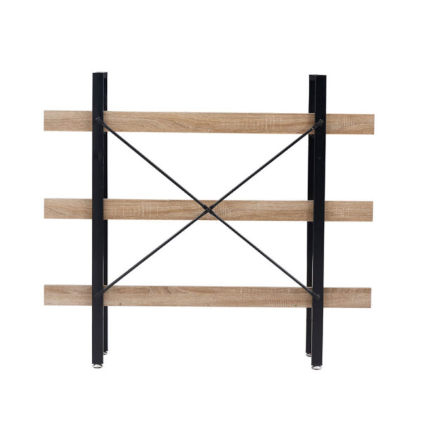 HORIZON ΒΙΒΛΙΟΘΗΚΗ 3ΡΑΦΙΑ SONOMA ΜΑΥΡΟ 120x28xH106cm