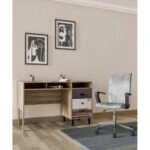NUMBER ΓΡΑΦΕΙΟ 1ΠΟΡΤΑ SONOMA ΛΕΥΚΟ ΓΚΡΙ 120x48x75cm