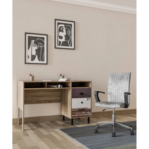 NUMBER ΓΡΑΦΕΙΟ 1ΠΟΡΤΑ SONOMA ΛΕΥΚΟ ΓΚΡΙ 120x48x75cm