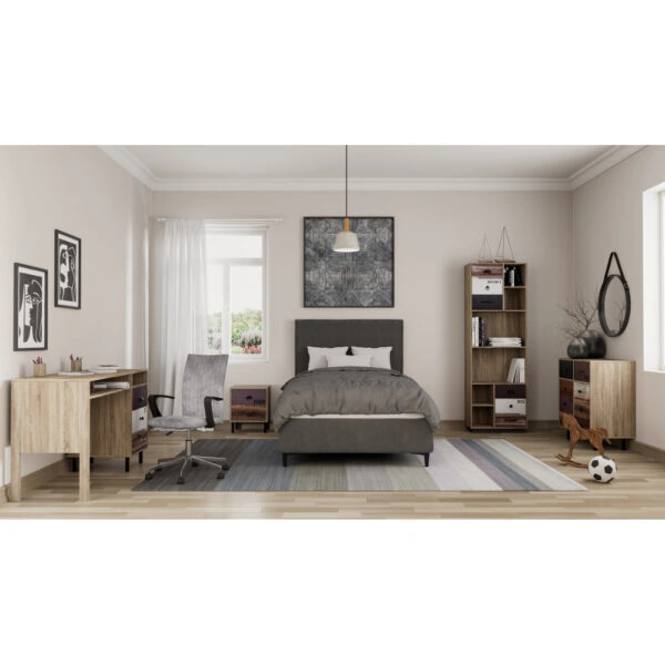NUMBER ΓΡΑΦΕΙΟ 1ΠΟΡΤΑ SONOMA ΛΕΥΚΟ ΓΚΡΙ 120x48x75cm