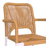 Πολυθρόνα αλουμινίου Norture στοιβαζόμενη λευκός σκελετός-φυσικό rattan 57x61x85εκ