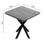 Τραπέζι Prestone oak μελαμίνης-μαύρο μέταλλο 70x70x75εκ