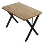Τραπέζι Zeryin  oak μελαμίνης-μαύρο μέταλλο 110x70x75εκ