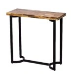 Crugti Ξύλινη Μασίφ Κονσόλα με Μεταλλική Βάση (91x36x90)cm