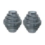 Artekko Fluted Μπλε Ημιδιάφανο Διακοσμητικό Βάζο με Ραβδώσεις (15x15x17)cm 2pcs