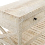 Κονσόλα με δύο συρτάρια & δύο ράφια σε ρόδες Λευκή απόχρωση (110x40x83)cm