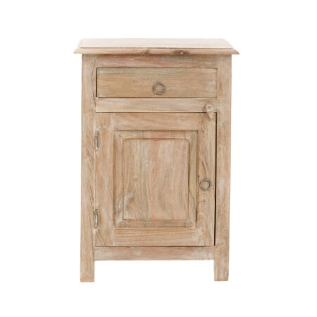 Artekko Bed Side Κομοδινο Ξύλινο Λευκή Πατίνα (45x32x65)cm