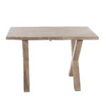 Pantheon Τραπεζαρία με Χ Πόδια Ξύλινη Λευκή Πατίνα (120x84x77)cm