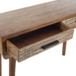 Console Κονσόλα Ξύλινη με 2 Συρτάρια Μελί Απόχρωση (118x40x78)cm