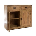 Μπουφές ξύλινος με 2 πόρτες και 2 συρτάρια φυσικό (100x41x90)cm