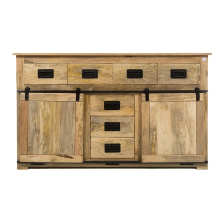 Artekko Aatrox Μπουφές Ξύλινος με Συρόμενη Πόρτα Φυσική Απόχρωση (150x45x90)cm