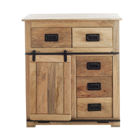 Artekko Aatrox Μπουφές Ξύλινος με Συρόμενη Πόρτα Φυσική Απόχρωση (90x45x100)cm