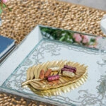 Leaf Διακοσμητική Πιατέλα Φύλλο Ρητίνης Χρυσή