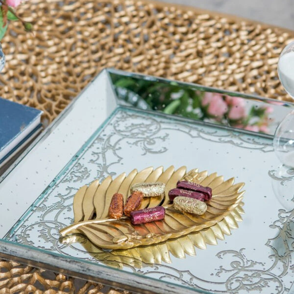 Leaf Διακοσμητική Πιατέλα Φύλλο Ρητίνης Χρυσή