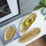 Leaf Διακοσμητική Πιατέλα Φύλλο Ρητίνης Χρυσή