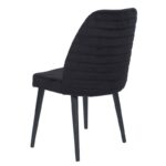 Tuktu Καρέκλα με Ξύλινο Μαύρο Πόδι Βελούδινη Μάυρη (49x55x90)cm