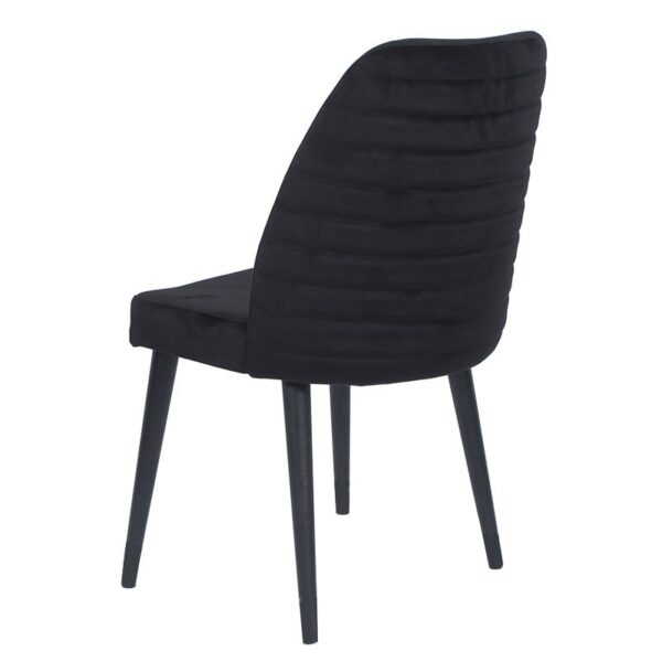 Tuktu Καρέκλα με Ξύλινο Μαύρο Πόδι Βελούδινη Μάυρη (49x55x90)cm