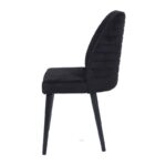 Tuktu Καρέκλα με Ξύλινο Μαύρο Πόδι Βελούδινη Μάυρη (49x55x90)cm