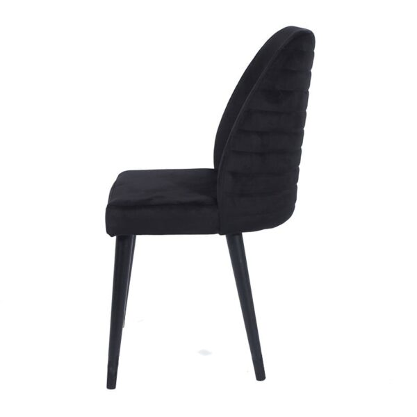 Tuktu Καρέκλα με Ξύλινο Μαύρο Πόδι Βελούδινη Μάυρη (49x55x90)cm