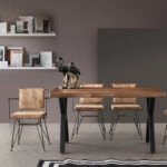 Penyez Καρέκλα Καφέ με Μεταλλικό Μαύρο Σκελετό (54x50x80)cm