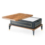 Anka Τραπέζι Σαλονιού Επεκτεινόμενο σε Τραπεζαρία MDF/Μέταλλο Καφέ/Μαύρο (90x60x38)cm (120x90x70)cm